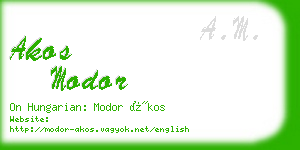 akos modor business card